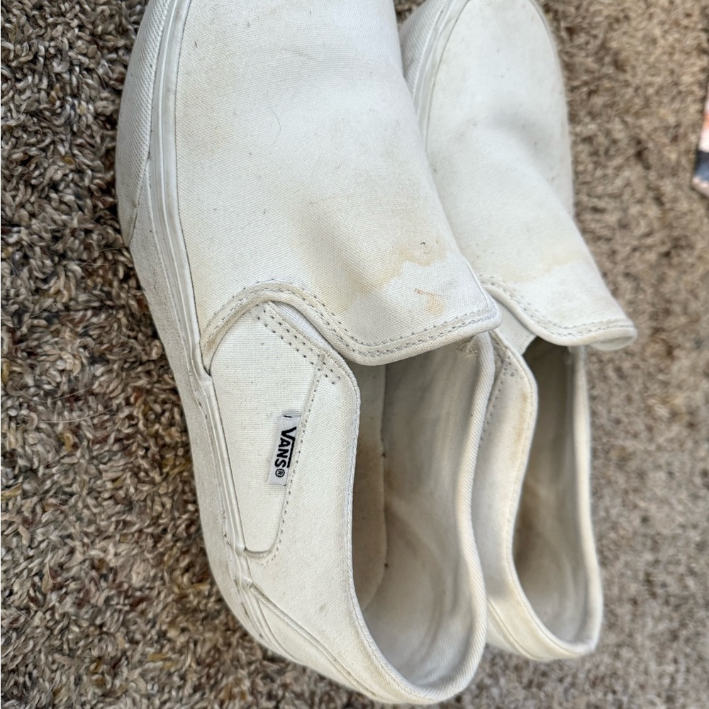 Vans Classic White Canvas Slip-Ons - Picture 8 of 8
